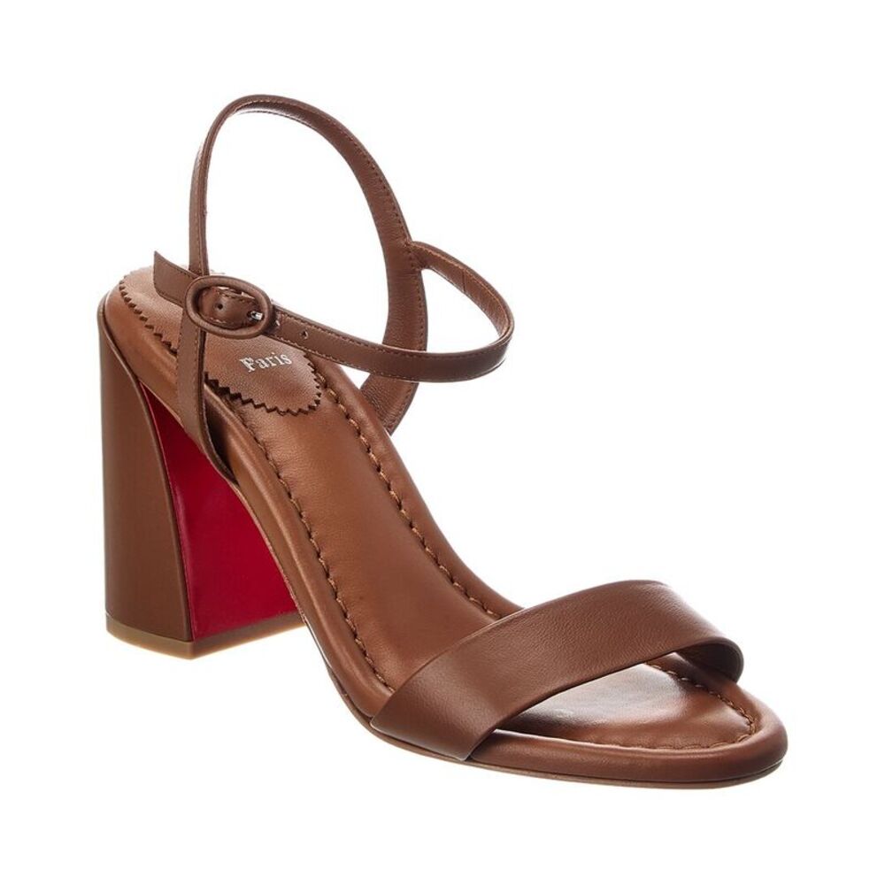 Christian Louboutin Jane 85 Leather Sandal, Brown